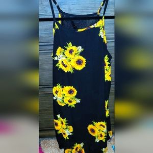 Black Sunflower Flowy Casual Dress Sz Sm